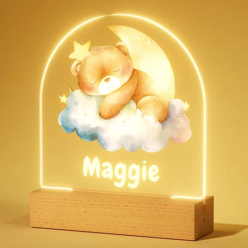 Miniatura 19 de Luz nocturna personalizada, luz nocturna acrílica Koala, regalos personalizados para niños, nombre personalizado, brillo ajustable, alimentación