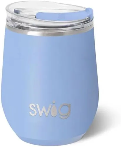 Miniatura 16 de Swig Life Vaso de vino de 12 onzas con tapa, acero inoxidable, apto para lavavajillas, portátil, triple aislamiento (todos los americanos)