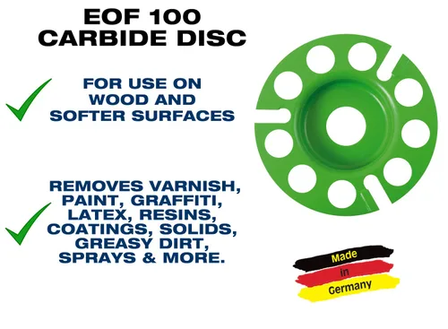 Miniatura 2 de CS Unitec 37124000 Disco de fresado de carburo de tungsteno para removedor de pintura EOF 100. Ideal para quitar pintura con plomo, grafiti, manchas