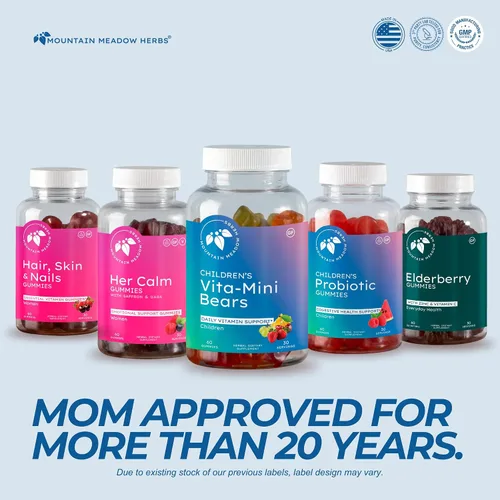Miniatura 6 de Mountain Meadow Herbs Vita-Mini Bears para niños Multivitamínico con biotina, ácido fólico y pantoténico, yodo, zinc para el desarrollo