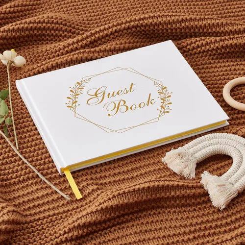 Miniatura 4 de Libro de invitados de boda – Libro de invitados de boda para fiesta, libro de visitas forrado para bodas, baby shower, cumpleaños, aniversarios