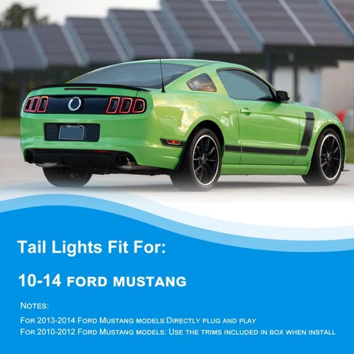 Miniatura 2 de CPW Conjunto de luces traseras para Ford Mustang 2010 2011 2012 2013 2014, repuesto de lámparas de freno traseras completamente funcionales, 1 par
