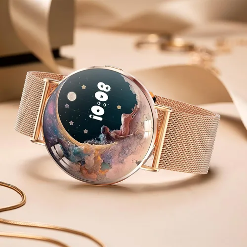 Miniatura 8 de Relojes inteligentes ultrafinos para mujer (llamada/2 bandas/todo metal), 1.614 in, pantalla ultra clara AMOLED de 1.32 pulgadas, rastreador