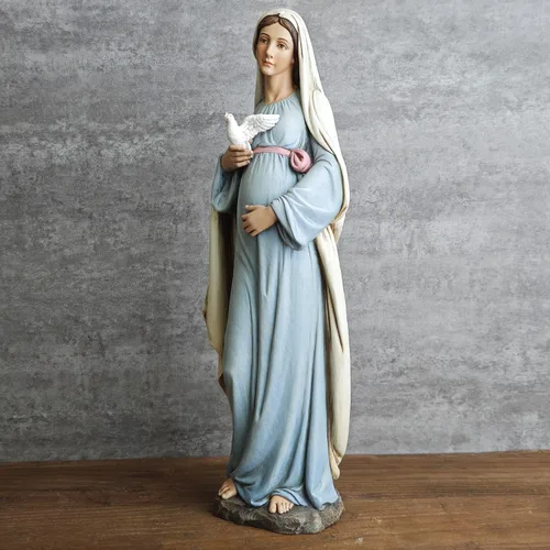 Miniatura 7 de BC Católica Estatua de María Madre Expectante, 12.8" H Figura de la Santísima Virgen María, María Embarazada para Regalo de Mamá Embarazada