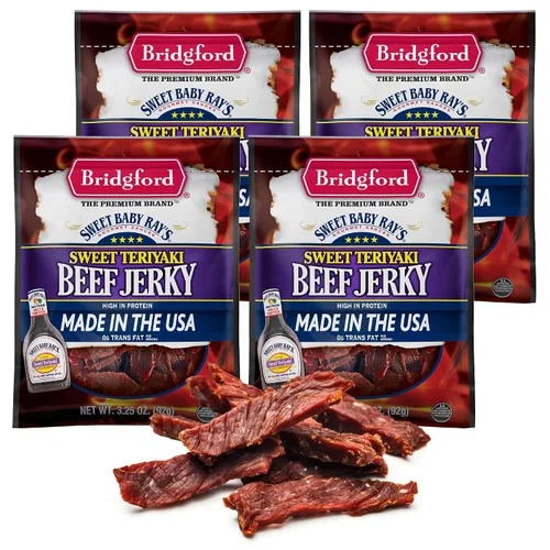 Miniatura 11 de Bridgford Sweet Baby Ray's Beef Jerky Honey BBQ de 3.25 onzas, paquete de 2 – Cecina alta en proteínas para impulso de energía del mediodía