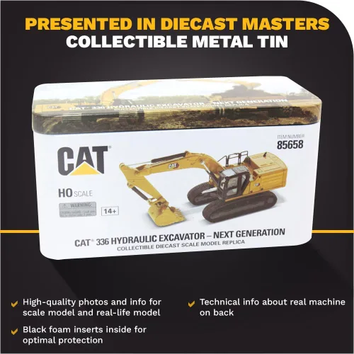Miniatura 6 de Diecast Masters Excavadora hidráulica de próxima generación Caterpillar 336 a escala 1:87 Camión coleccionable para gatos y equipos