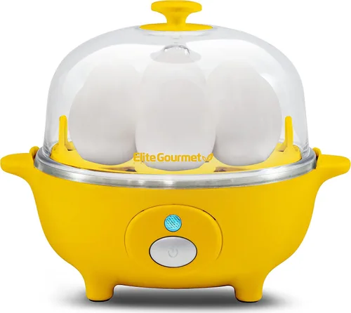 Miniatura 8 de Elite Gourmet EGC-007B # - Olla rápida para huevos, 7 huevos fáciles de pelar, duros, medianos, suaves, escalfador, máquina de tortillas, apagado