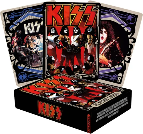AQUARIUS KISS - Naipes de tamaño estándar, baraja temática con 52 diseños únicos de bandas de rock, regalo de mercancía coleccionable para