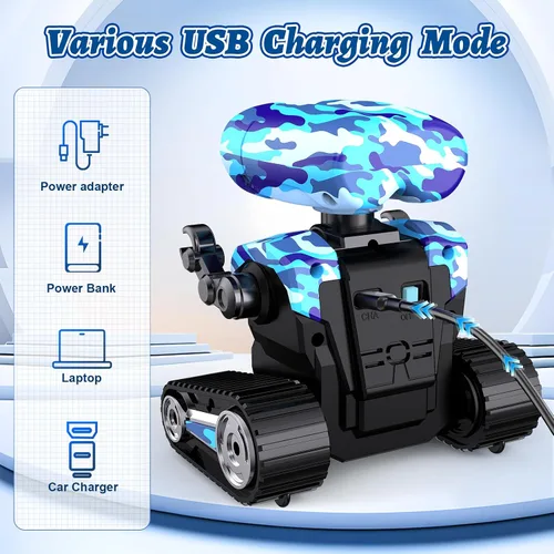 Miniatura 4 de MindPal Juguetes Robot Recargables RC Robots para Niños con Ojos LED Auto-Demostración Baile y Canto Control Remoto Robots Emo para Niños y Niñas