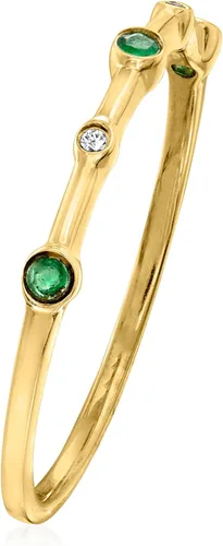 Miniatura 3 de RS Pure by Ross-Simons Anillo de oro amarillo de 14 quilates con detalles de diamantes y piedras preciosas