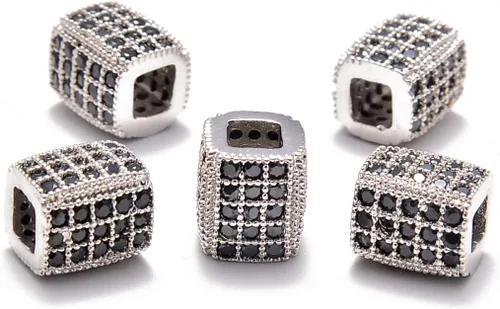 Miniatura 21 de AD Beads Pulsera de cuentas de zircón con tachuelas de strass