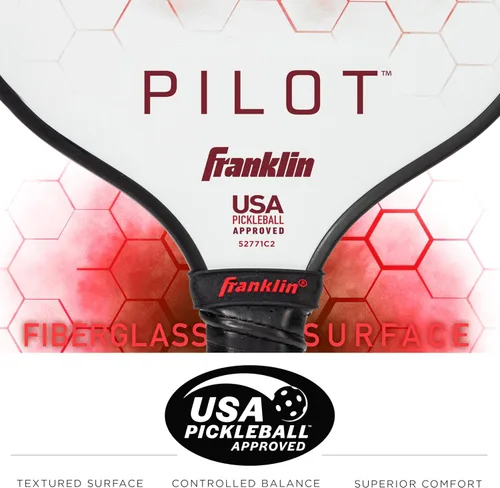 Miniatura 10 de Franklin Sports Pala de Pickleball - Raqueta Oficial de Pickleball de EE. UU. (USAPA) Aprobada de Núcleo de Polipropileno Pilot - Raqueta Pro Ligera