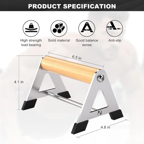 Miniatura 2 de Push Up Bar - Heavy-Duty Stainless Steel Pushup Stands with Non-Slip Base, 660LB Capacity, Portable Home Gym Equipment for Strength Training & Floor