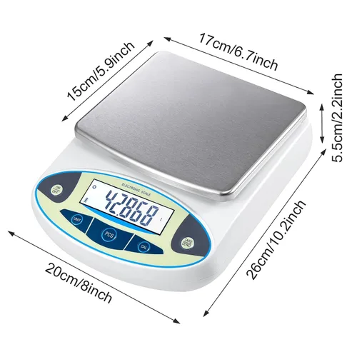 Miniatura 5 de Balanza analítica de laboratorio de 211.64 oz x 0.00 oz, báscula electrónica digital de alta precisión de 0.00 oz, báscula científica