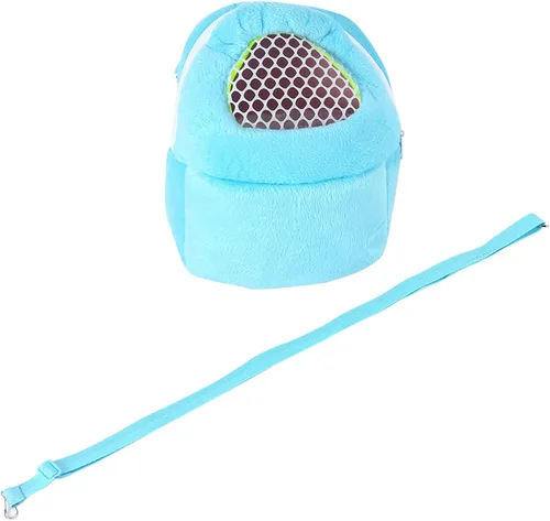 Portátil, erizo africano, hámster, mascota y perro, transpirable, bolsillo para hámster, conejo, hurón, viaje, dormir, bolsa de cama colgante (azul)