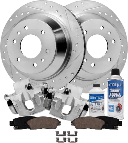 Miniatura 49 de Detroit Axle - 4 rotores de freno para Chevrolet Cruze Volt Orlando Verano, rotores de freno de disco perforados y ranurados de repuesto : rotor