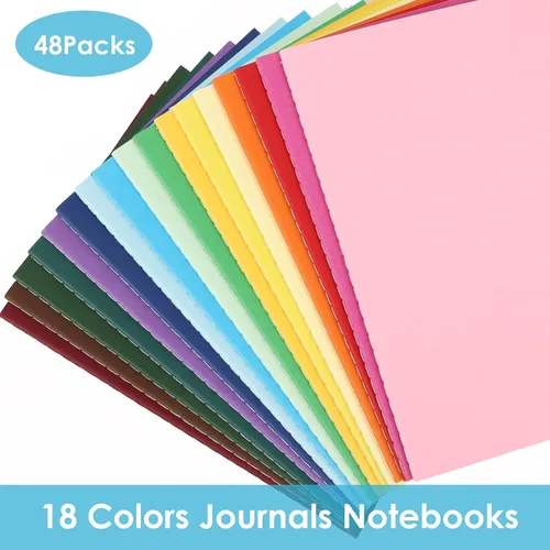 Miniatura 3 de LABUK 48 piezas de cuadernos A5 a granel, cuadernos rayados de 5.5 x 8.5 pulgadas, cuadernos en blanco para escribir, oficina, escuela, 60 páginas
