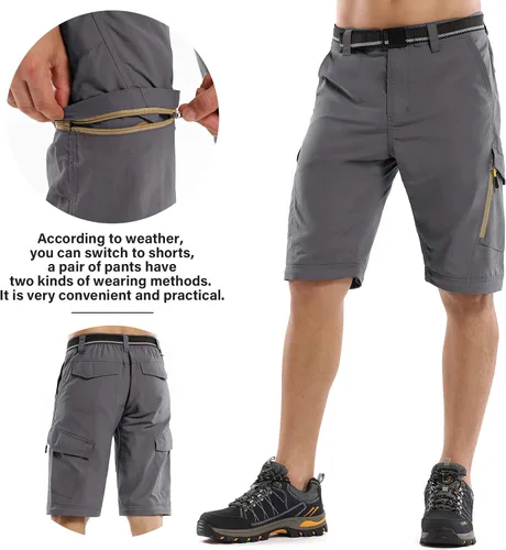 Miniatura 4 de Hiking Pants for Men Convertible Zip Off Boy Scout Quick Dry Lightweight Cargo Travel Safari Pants