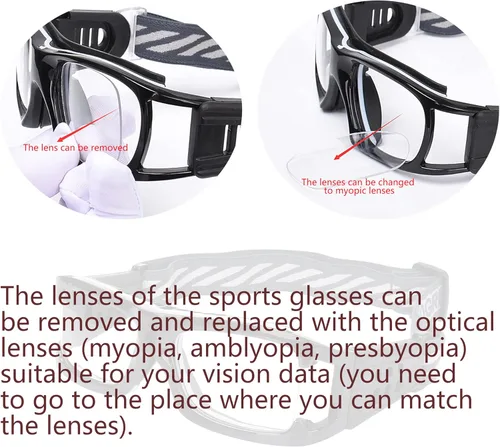 Miniatura 3 de SooGree Anteojos deportivos Gafas de baloncesto Fútbol Deportes Gafas protectoras Gafas graduadas reemplazables