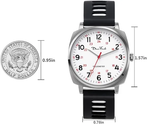 Miniatura 3 de Diaofendi Reloj de enfermera impermeable para profesionales médicos, mujeres y hombres, 24 horas con segunda mano, esfera militar fácil de leer