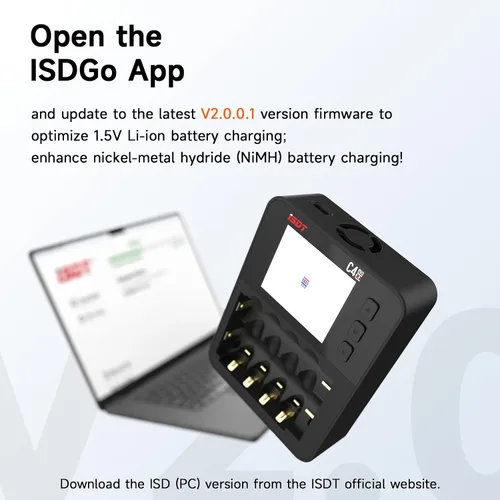 Miniatura 2 de ISDT C4 EVO Probador de capacidad de cargador de batería rápido para AA AAA 18650 21700, analizador de batería inteligente para baterías recargables