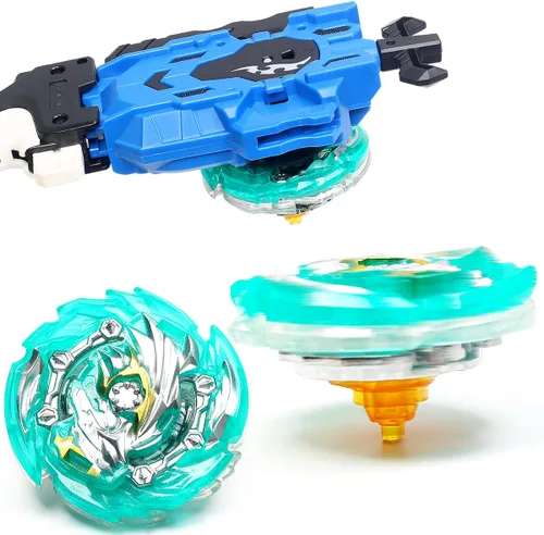 Miniatura 7 de Ingooood Juguetes giratorios para niños, paquete Fusión Metal, 6 piezas, Battle Top Burst Juego de alto rendimiento con 2 lanzadores (H-9A)