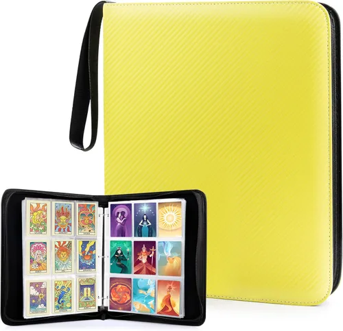 Miniatura 15 de WOT I Carpeta de lujo para cartas coleccionables, 540 bolsillos, fundas para carpeta de cartas coleccionables, carpeta de cuero rellenable de 3