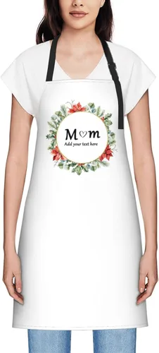 Miniatura 53 de Delantales personalizados para mujer, diseño de delantal de chef ajustable con nombre, textos, fotos, flores, regalos para el día de la madre