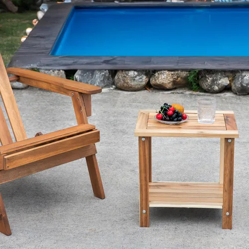 Miniatura 9 de VICTORY RELAX Mesa auxiliar doble Adirondack, mesa auxiliar rectangular resistente a la intemperie para patio, jardín, césped y sala de estar. Ideal