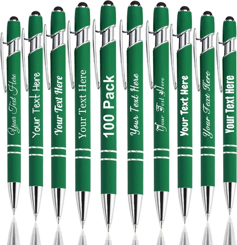 Miniatura 74 de Hasta 300 bolígrafos personalizados a granel con nombre personalizado con grabado gratis, puntas de lápiz capacitivo grabado, bolígrafo