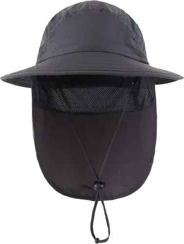 Miniatura 2 de Home Prefer Sombrero de sol para niños UPF 50+ con solapa en el cuello, sombrero de playa de verano, sombrero de safari para niños