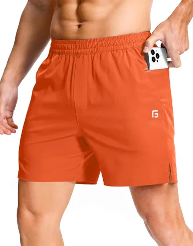 Miniatura 21 de GGJ Pantalones cortos deportivos ligeros para hombre con 2 bolsillos con cremallera de 7/5/9 pulgadas, pantalones cortos de tenis de secado rápido