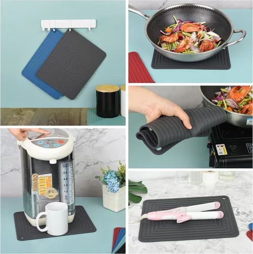 Miniatura 6 de Salvamanteles de silicona para platos calientes, salvamanteles para cocina, salvamanteles para ollas y sartenes, soportes de silicona para macetas
