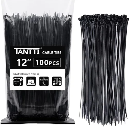 Miniatura 16 de Bridas de 4 pulgadas (paquete de 200), bridas pequeñas con resistencia a la tracción de 18 libras, color negro, por TANTTI Supply Resistencia a