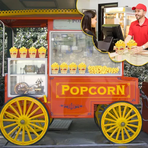Miniatura 6 de Panelee Paquete de 100 Cajas de Palomitas para Noche de Película Navideña Bolsas de Cubos de Papel Desechables de 24oz Contenedores de Aperitivos a