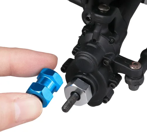 Miniatura 6 de Hobbypark - Paquete de 4 cubos de transmisión hexagonal de rueda de 0.472 in, acoplador combinador de aluminio de 0.591 in, extensión de Azul