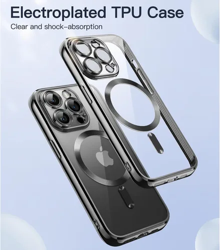 Miniatura 3 de JETech Funda transparente suave para iPhone 14 Pro de 6.1 pulgadas, protección completa para lente de cámara, compatible con carga inalámbrica Negro