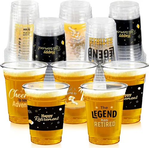 Miniatura 11 de Vasos de decoración de fiestas temáticas de los años 90, 50 vasos de plástico desechables de 16 onzas para música retro, hip hop, baile de regreso a