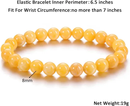 Miniatura 26 de Jovivi Pulsera elástica de cuentas redondas semipreciosas naturales – 0.315 pulgadas hecha a mano con cuentas de piedras preciosas curativas