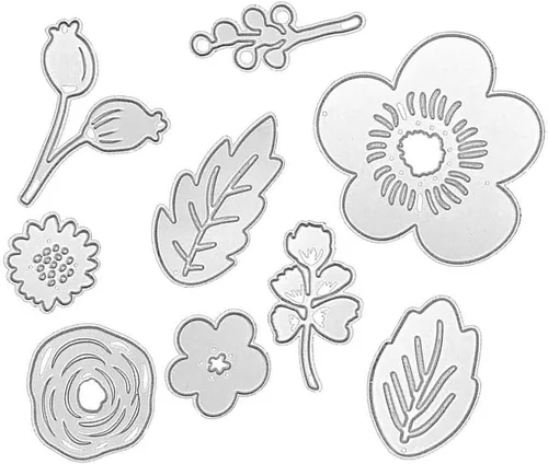 Miniatura 6 de Troqueles de corte de flores de primavera para hacer tarjetas, flores florales troqueladas, patrón de simetría, troqueles de copo de nieve floral
