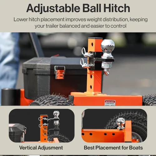 Miniatura 4 de SuperHandy Carrito eléctrico para remolque: baterías AGM selladas de plomo ácido de 24 V 7 Ah, motor de servicio pesado de 800 W, montaje de bola