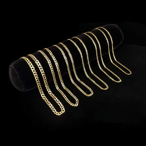Miniatura 5 de Joule Shop Collar de cadena de eslabones cubanos de oro amarillo macizo de 14 quilates 406 a 300in