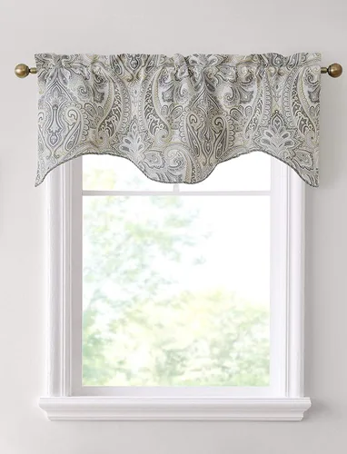 Miniatura 8 de HLC.ME París Cachemira Damasco Panel de cortinas térmicas opacas con ojales, para ventanas, largos: 63", 84", 96", un par
