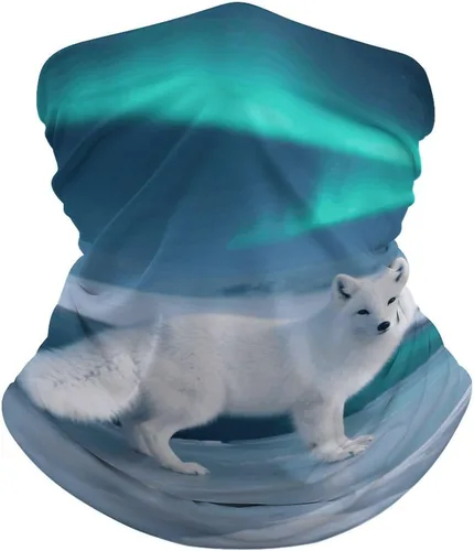 Arctic Fox Neck Gaiter Breathable & Moisture-Wicking Face Mask Bandana Balaclava Sun Protection Face Cover Scarf Lightweight Seamless Design for