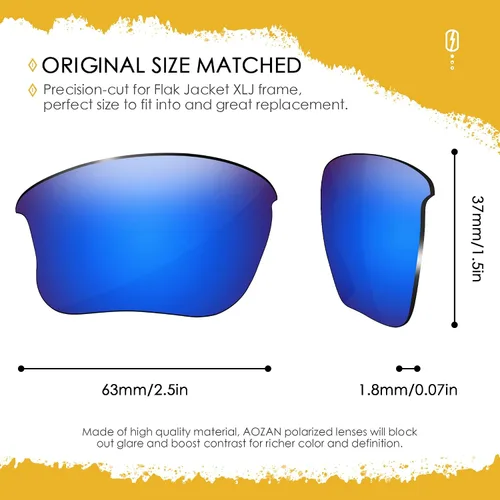 Miniatura 2 de Lentes de repuesto ANSI Z87.1 para gafas de sol Oakley Flak Jacket XLJ OO9009