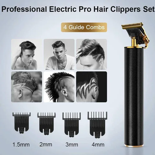 Miniatura 7 de Cortadora de pelo profesional para hombres y mujeres, inalámbrica, recargable, recortadora de pelo, kit de aseo de corte de cuerpo de metal