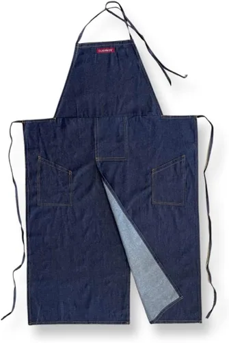 BLUE DENIM, el delantal original dividido superpuesto para alfareros, chefs, jardineros, artistas, hombres y mujeres Azul Denim