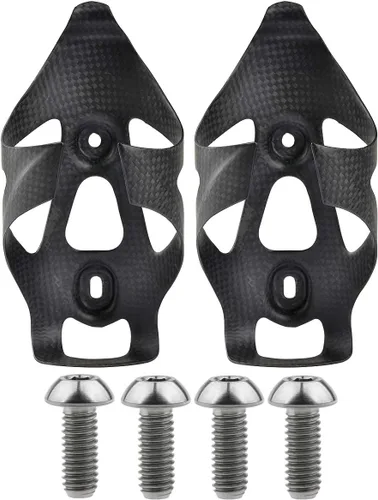 Miniatura 3 de Paquete de 2 jaulas de fibra de carbono para botellas de agua de bicicleta con pernos de titanio (mate)