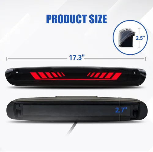 Miniatura 5 de Tercera tercera luz de freno para Chevy Silverado/GMC Sierra 1500 2500 3500 2007-2013, TIME TUNNEL Luz de freno LED secuencial de montaje alto