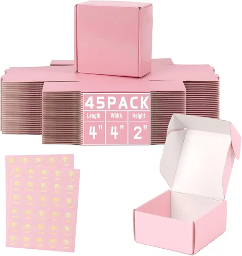 Miniatura 40 de Cajas de envío pequeñas de 6 x 4 x 2 pulgadas para pequeñas empresas, paquete de 30 cajas de correo moradas, caja de embalaje de cartón corrugado